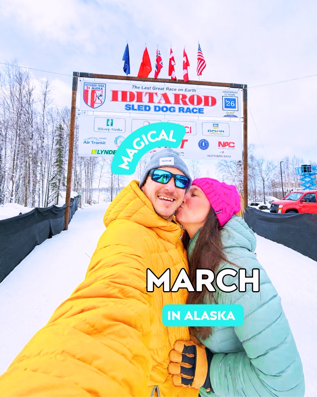 MAGICAL MARCH IN ALASKA ✨❄️☀️
Is March the best time to visit Alaska? Honestly, it might be our favorite month for adventure travel up here. It’s the ultimate sweet spot for a winter bucket list trip—the snow is deep for winter sports, but the sun has finally made its grand return.
After the dark winter months, we’re soaking up 13 hours of daylight, and the energy in the Alaska interior and coastal towns is unmatched.
If you’re planning an Alaska winter vacation, March is when the magic happens:
• Fur Rendezvous (@furrondy ): Downtown Anchorage turns into one giant celebration.
• The Iditarod Trail Sled Dog Race: Watching teams begin their 1,000-mile journey to Nome is a true bucket list moment.
• Shoulder Season Perks: Spring tours start opening, but you still get that “True North” winter experience with extra light and a major buzz.
Here’s a look at what we got up to👇
• ❄️ Pic 2: After work snowshoeing at Hatcher Pass (our favorite backyard playground).
• 🎨 Pic 3: Busting a move at the World Ice Art in Fairbanks—pure artistry!
• 🐾 Pic 4: Bucket list unlocked! First time (but definitely not the last) dog sledding with Last Frontier Mushing Co-op. (@themushingcoop)
• 🦌 Pic 5: Running from and with reindeer
• 🏁 Pic 6: Kicking off the Iditarod in Willow—GO DOGGIES GO!
• 🌊 Pics 7–9: A wild Resurrection Bay cruise in Seward—sleepy sea lions, otters in the snow, and full-on boat blizzards. (@majormarinetours
• 🤯 Pic 10: The most “in Alaska” thing we saw all month… you’ll just have to watch it
March, you really showed off 💙
#AlaskaTravel #VisitAlaska #WinterBucketList #ExploreAlaska #Iditarod
