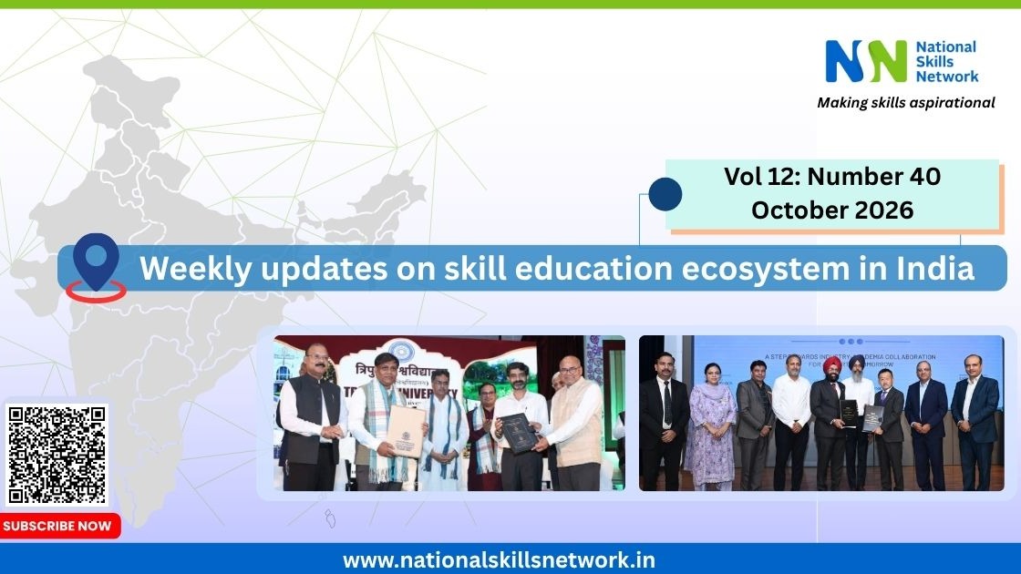What’s happening across India’s skills and education ecosystem?This week’s updates cover ITI modernisation, industry partnerships, international skill collaborations, emerging technologies and workforce readiness.NSN is organising a webinar on “How Can We Build Employability Into Everyday Teaching and Training?” on 15th October, exploring practical ways educators and trainers can integrate employability into everyday teaching and training.Explore this week’s updates - https://nationalskillsnetwork.in/newsbytes-skill-education-6-oct-2026/#skilldevelopment #CSR #employability #education #ITIupgradation What’s happening across India’s skills and education ecosystem?This week’s updates cover ITI modernisation, industry partnerships, international skill collaborations, emerging technologies and workforce readiness.NSN is organising a webinar on “How Can We Build Employability Into Everyday Teaching and Training?” on 15th October, exploring practical ways educators and trainers can integrate employability into everyday teaching and training.Explore this week’s updates - https://nationalskillsnetwork.in/newsbytes-skill-education-6-oct-2026/#skilldevelopment #CSR #employability #education #ITIupgradation